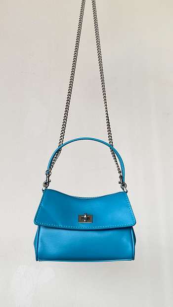 Fortok Balenciaga Rodeo Bag With Chain Nano Blue 16*10*4.5cm