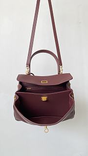 Fortok Balenciaga Rodeo Bag With Chain Burgundy 28.9*20*10cm  - 6