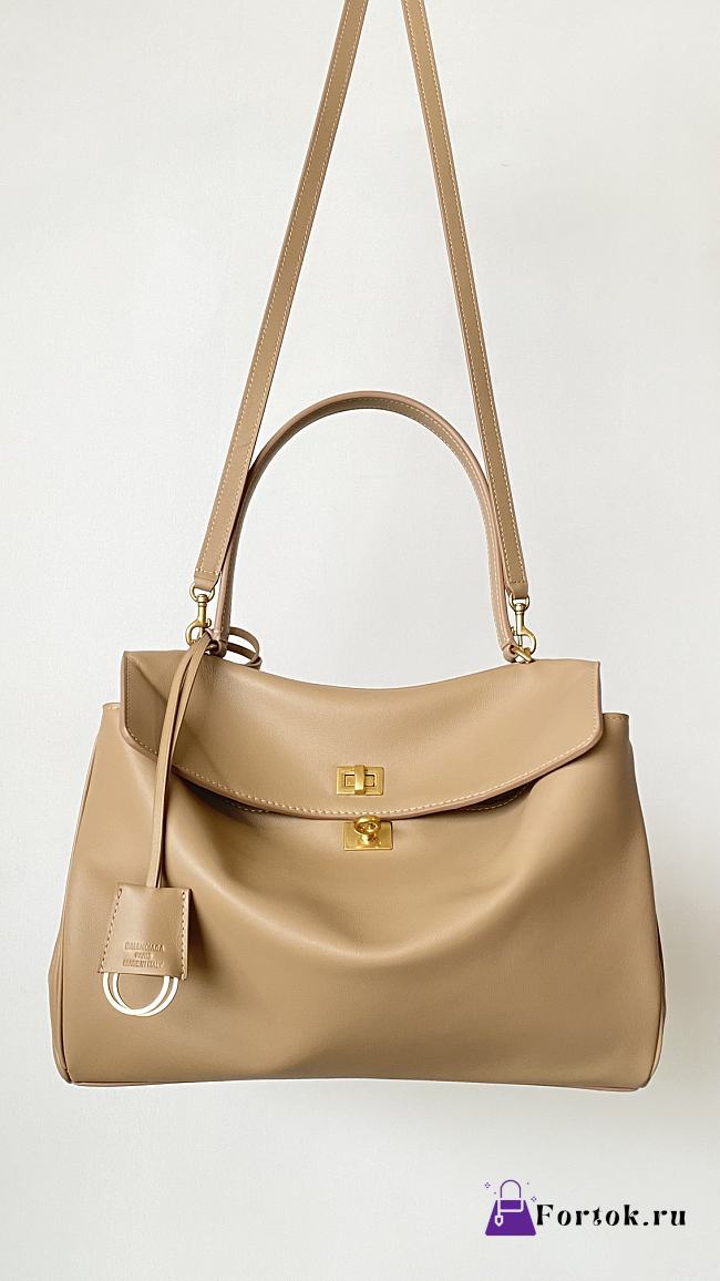 Fortok Balenciaga Rodeo Bag With Chain Beige 35*23.3*11cm - 1