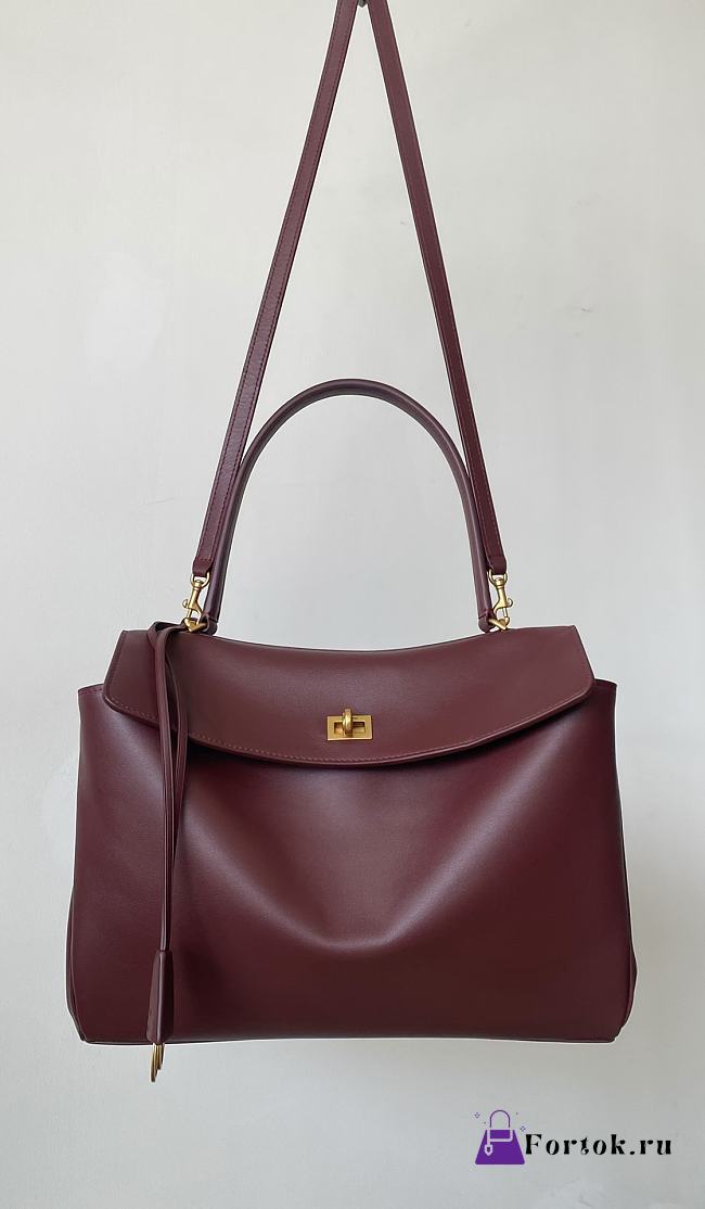 Fortok Balenciaga Rodeo Bag With Chain Burgundy 35*23.3*11cm - 1