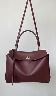 Fortok Balenciaga Rodeo Bag With Chain Burgundy 35*23.3*11cm - 1