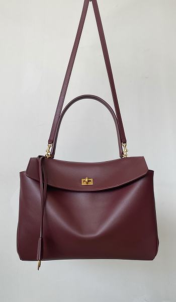 Fortok Balenciaga Rodeo Bag With Chain Burgundy 35*23.3*11cm