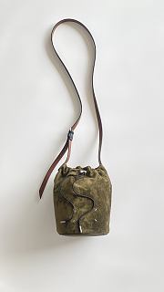 Fortok Maison Margiela Drawstring Leather Bucket Bag Suede Green 18.5x14x25.5cm - 1