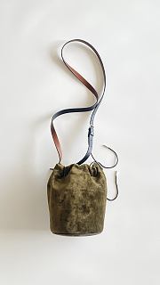 Fortok Maison Margiela Drawstring Leather Bucket Bag Suede Green 18.5x14x25.5cm - 6