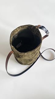 Fortok Maison Margiela Drawstring Leather Bucket Bag Suede Green 18.5x14x25.5cm - 4