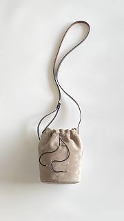Fortok Maison Margiela Drawstring Leather Bucket Bag Suede Beige 18.5x14x25.5cm - 1