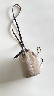 Fortok Maison Margiela Drawstring Leather Bucket Bag Suede Beige 18.5x14x25.5cm - 6