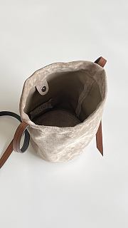 Fortok Maison Margiela Drawstring Leather Bucket Bag Suede Beige 18.5x14x25.5cm - 5