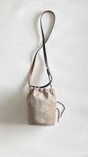 Fortok Maison Margiela Drawstring Leather Bucket Bag Suede Beige 18.5x14x25.5cm - 2