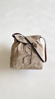 Fortok Maison Margiela Drawstring Bucket Bag Suede Green 38*32*6cm  - 1