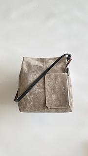 Fortok Maison Margiela Drawstring Bucket Bag Suede Green 38*32*6cm  - 4