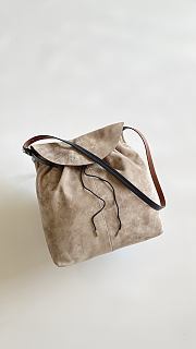Fortok Maison Margiela Drawstring Bucket Bag Suede Green 38*32*6cm  - 5