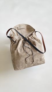 Fortok Maison Margiela Drawstring Bucket Bag Suede Green 38*32*6cm  - 2