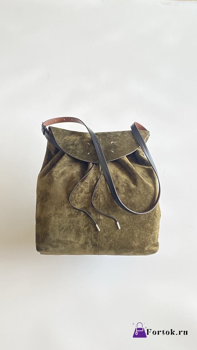 Fortok Maison Margiela Drawstring Bucket Bag Suede Beige 38*32*6cm  - 1