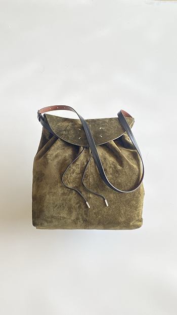 Fortok Maison Margiela Drawstring Bucket Bag Suede Beige 38*32*6cm 