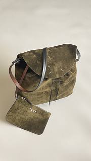 Fortok Maison Margiela Drawstring Bucket Bag Suede Beige 38*32*6cm  - 3