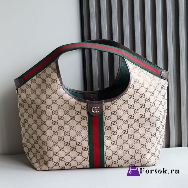 Fortok Gucci Giglio large tote bag Brown GG 60×47×16cm - 1