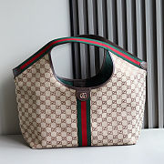 Fortok Gucci Giglio large tote bag Brown GG 60×47×16cm - 1