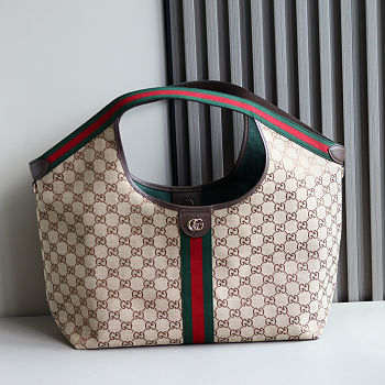 Fortok Gucci Giglio large tote bag Brown GG 60×47×16cm