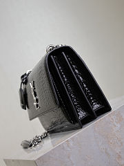 Fortok Saint Laurent Sunset Medium Crocodile Black 22x8x16cm - 6