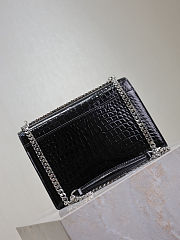 Fortok Saint Laurent Sunset Medium Crocodile Black 22x8x16cm - 3