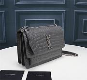 Fortok Saint Laurent Sunset Medium Crocodile Grey 22x8x16cm - 6