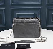 Fortok Saint Laurent Sunset Medium Crocodile Grey 22x8x16cm - 3