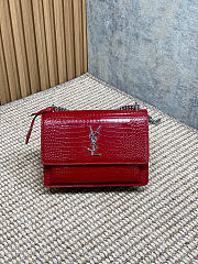 Fortok Saint Laurent Sunset Medium Crocodile Red 22x8x16cm - 1