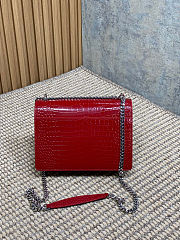 Fortok Saint Laurent Sunset Medium Crocodile Red 22x8x16cm - 6