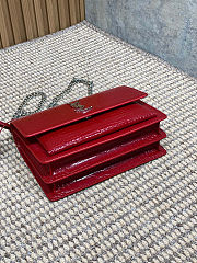 Fortok Saint Laurent Sunset Medium Crocodile Red 22x8x16cm - 3
