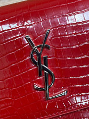 Fortok Saint Laurent Sunset Medium Crocodile Red 22x8x16cm - 2