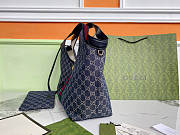 Fortok Gucci Giglio large tote bag Blue GG 60×47×16cm - 6