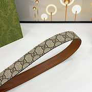 Fortok Gucci GG belt with an oval buckle in beige and dark brown Gold Hardware 3cm - 6