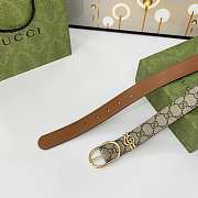 Fortok Gucci GG belt with an oval buckle in beige and dark brown Gold Hardware 3cm - 2