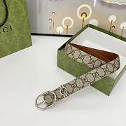 Fortok Gucci GG belt with an oval buckle in beige and dark brown Silver Hardware 3cm - 3