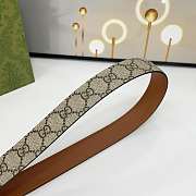 Fortok Gucci GG belt with an oval buckle in beige and dark brown Silver Hardware 3cm - 5