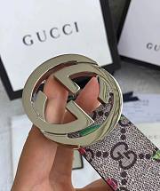 Fortok Gucci GG Supreme Blooms Belt Gold/Silver Hardware 3cm - 6