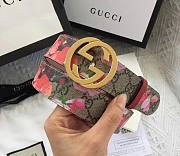 Fortok Gucci GG Supreme Blooms Belt Gold/Silver Hardware 3cm - 3