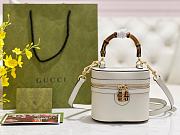 Fortok Gucci mini vanity bag bamboo handle White 13.5 × 15.5 × 4 cm - 1
