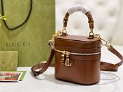 Fortok Gucci mini vanity bag bamboo handle Brown 13.5 × 15.5 × 4 cm - 6