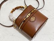 Fortok Gucci mini vanity bag bamboo handle Brown 13.5 × 15.5 × 4 cm - 5