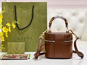 Fortok Gucci mini vanity bag bamboo handle Brown 13.5 × 15.5 × 4 cm - 4