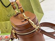 Fortok Gucci mini vanity bag bamboo handle Brown 13.5 × 15.5 × 4 cm - 2