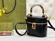 Fortok Gucci mini vanity bag bamboo handle Black 13.5 × 15.5 × 4 cm - 5