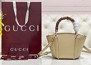 Fortok Gucci Mini Bamboo Top Handle Tote Bag Ivory 27 × 14 × 11.5 cm  - 5