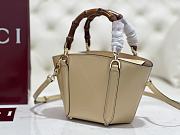 Fortok Gucci Mini Bamboo Top Handle Tote Bag Ivory 27 × 14 × 11.5 cm  - 2