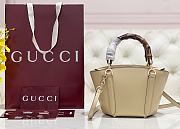 Fortok Gucci Mini Bamboo Top Handle Tote Bag Ivory 27 × 14 × 11.5 cm  - 1
