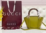 Fortok Gucci Mini Bamboo Top Handle Tote Bag Green 27 × 14 × 11.5 cm - 2