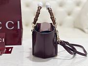 Fortok Gucci Mini Bamboo Top Handle Tote Bag Burgundy 27 × 14 × 11.5 cm - 2