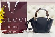 Fortok Gucci Mini Bamboo Top Handle Tote Bag Black 27 × 14 × 11.5 cm - 3